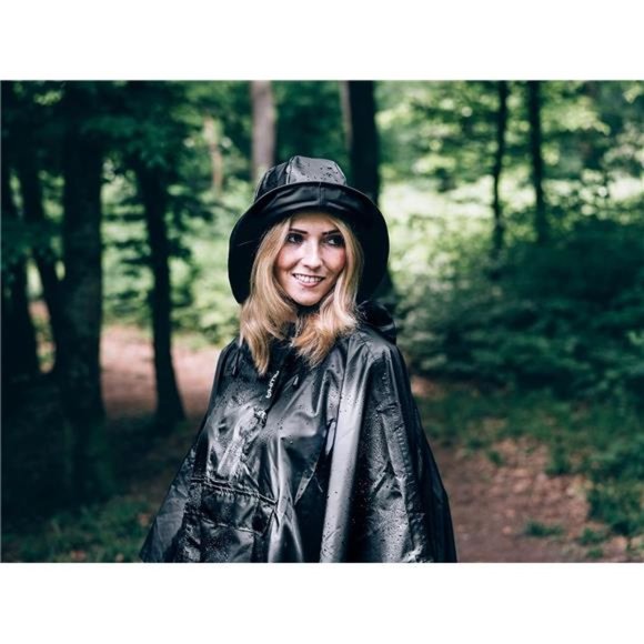 Rain Hat - Waterproof Cap with Wide Brim and Earflaps, Black main image 4